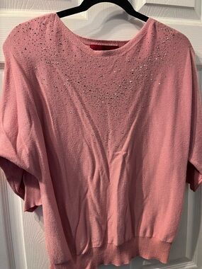 Scarlett Pink Rhinestone Embellished Women's Sweatshirt